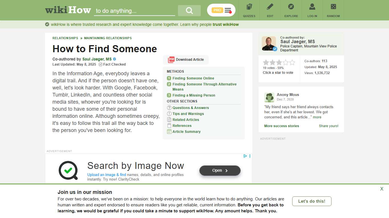 3 Ways to Find Someone - wikiHow