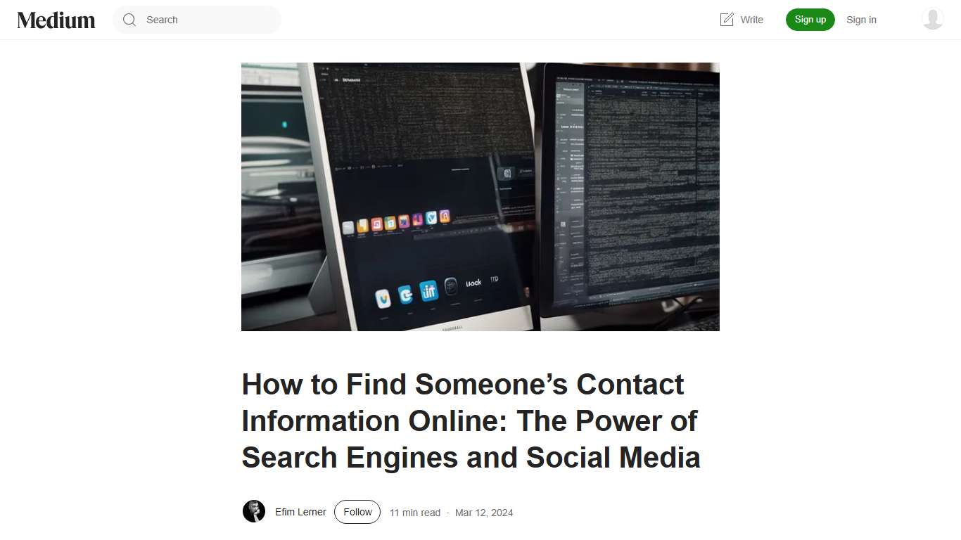 How to Find Someone’s Contact Information Online: The Power of Search Engines and Social Media | by Efim Lerner | Medium